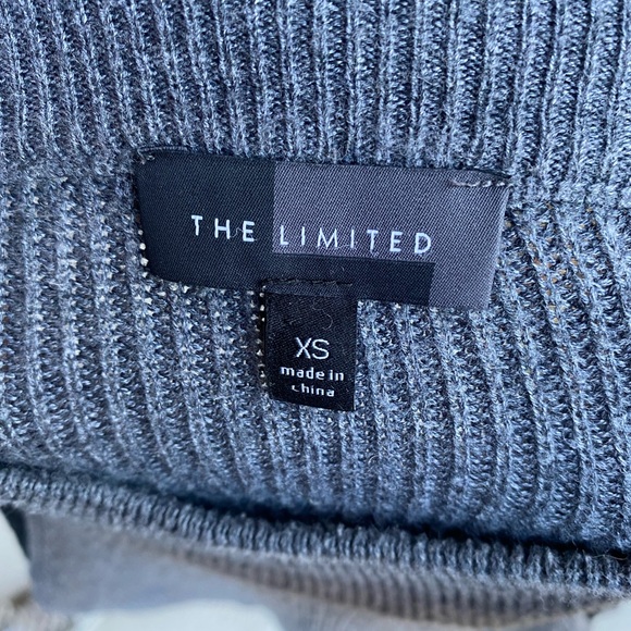 The Limited Womens Black Grey Tight Ripped Sweater Turtle Neck Size XS EUC - Picture 2 of 3